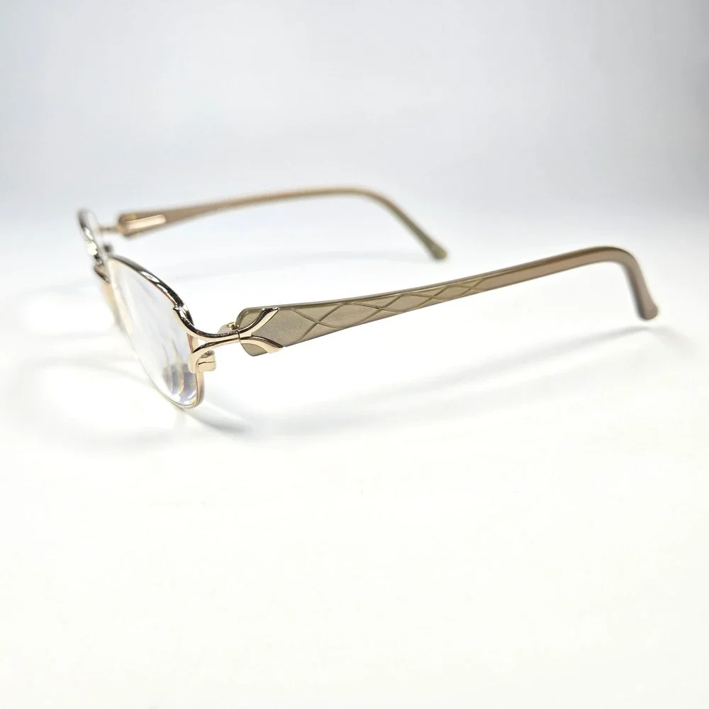 Zyloware Sophia Loren Eyeglasses‎ M169 Gold Tan Oval Metal Frames 50-17-140
